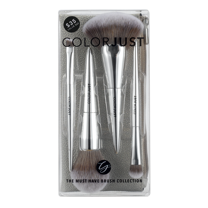 Colorjust Must Have Brush Collection in Polished Silver Metal